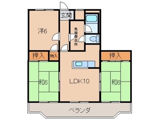 クレスト中津（Ⅱ）の物件間取画像